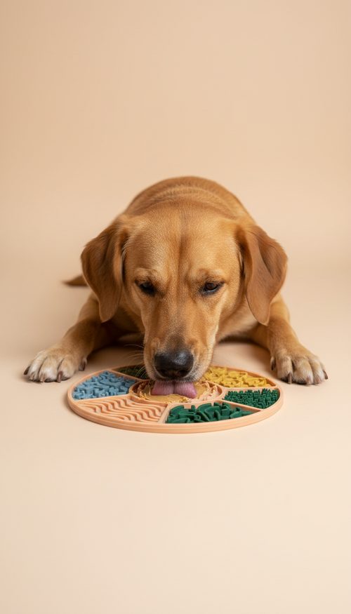 Lick mat textured surface dog engaging
