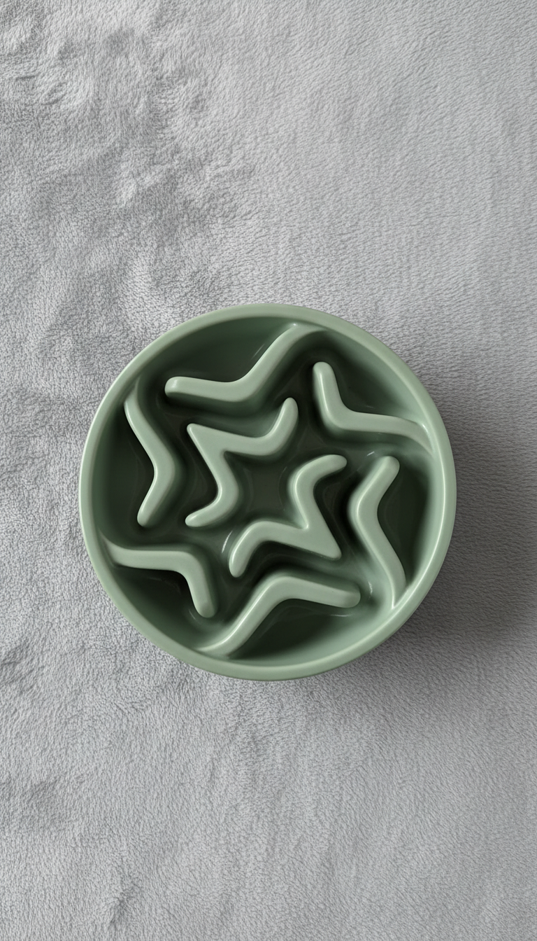Slow feeder bowl elegant gray design