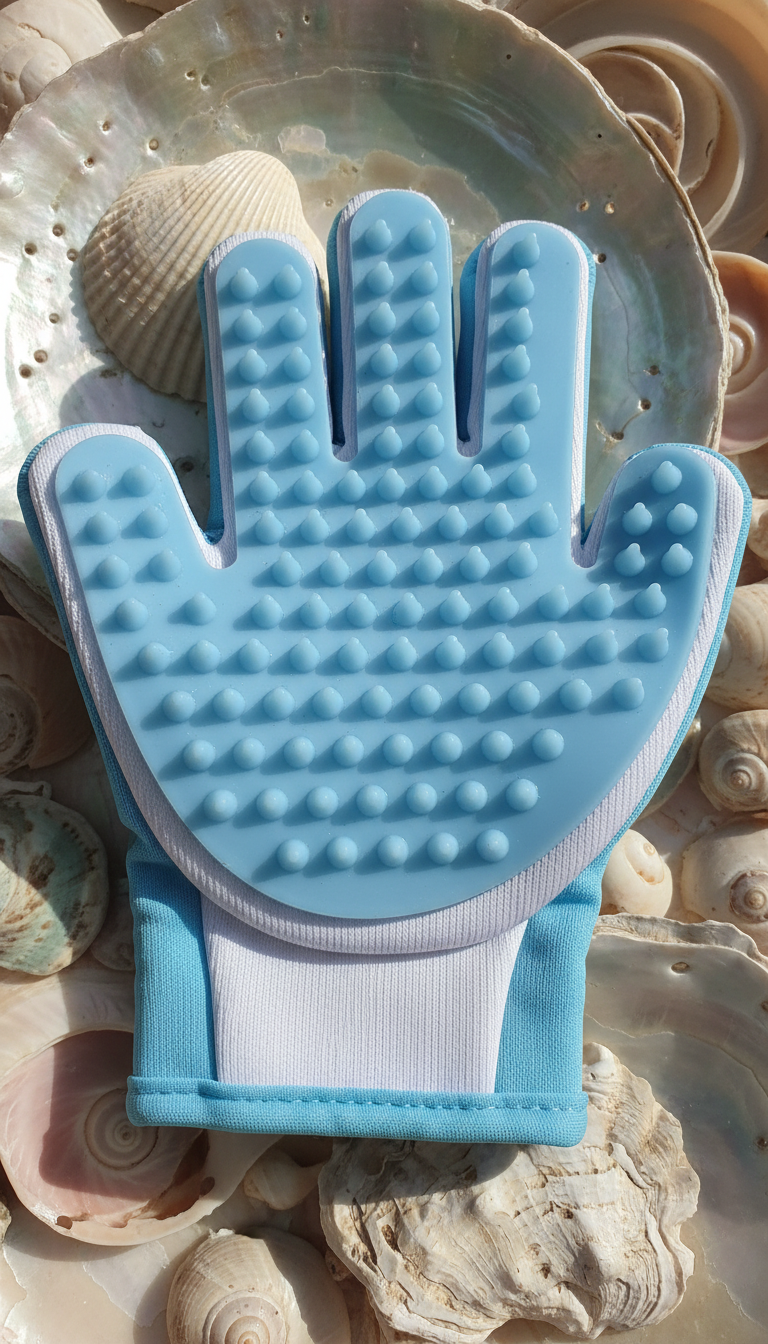 Grooming glove soft bristles design